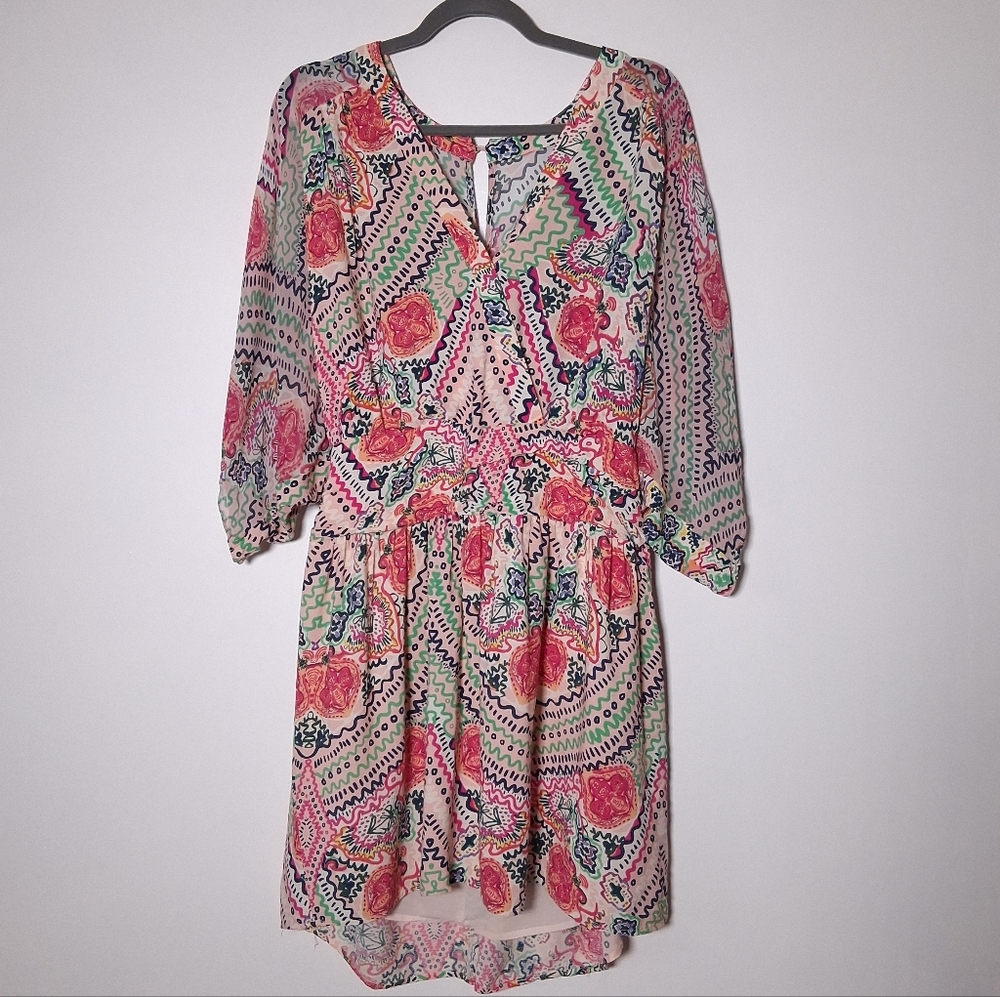 Anthropologie Maeve Dress Pink Siya Kimono Size 10 - Picture 3 of 16
